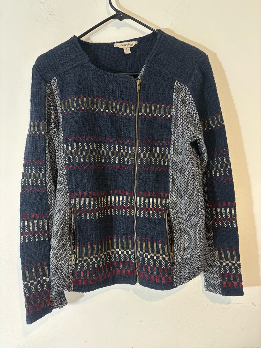 Lucky Brand Women's Medium Full Zip Knit Jacket Business Casual Fall